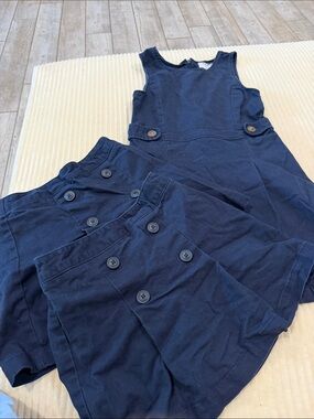 Old Navy Girls Navy Pinafore Dress  and two Button-Front Skorts